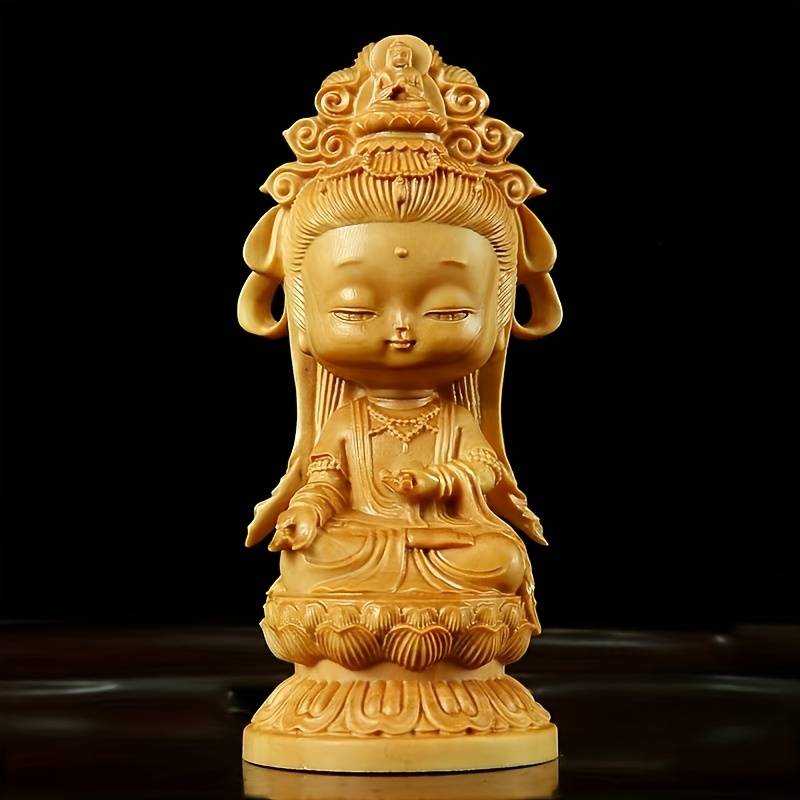 Estatua de Buda de Madera Tallada a Mano