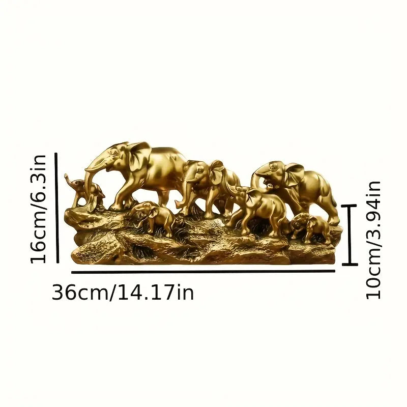Estatua de Elefante Lujoso con Siete Cabezas